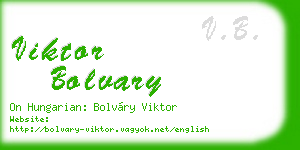viktor bolvary business card